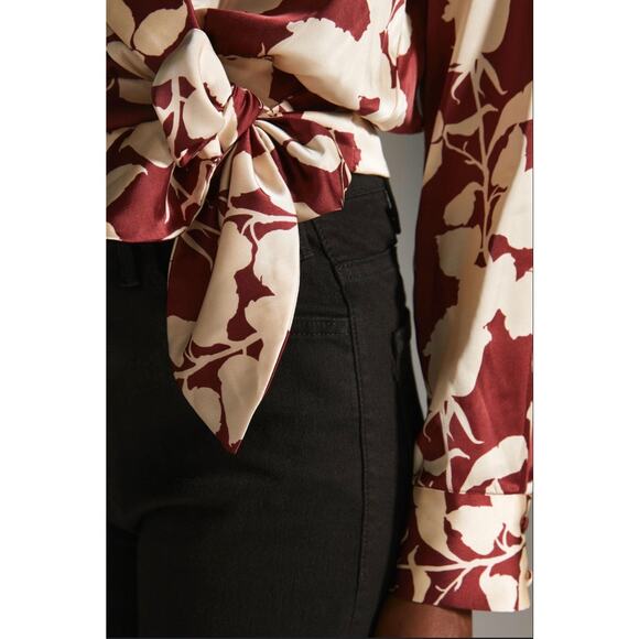 Anthropologie Floral Wrap Blouse - Picture 2 of 10